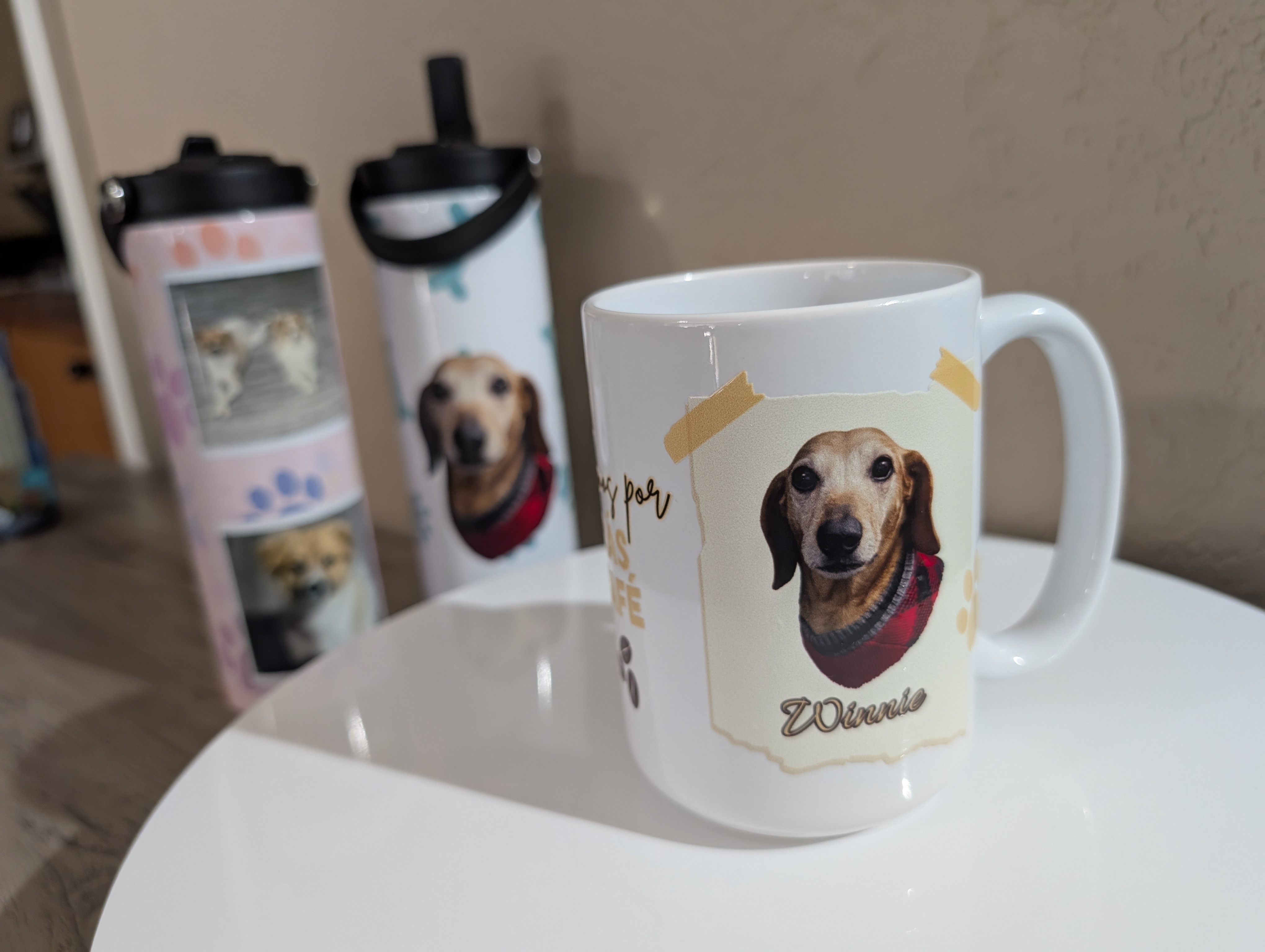 Taza y tumblers personalizados con foto de mascota